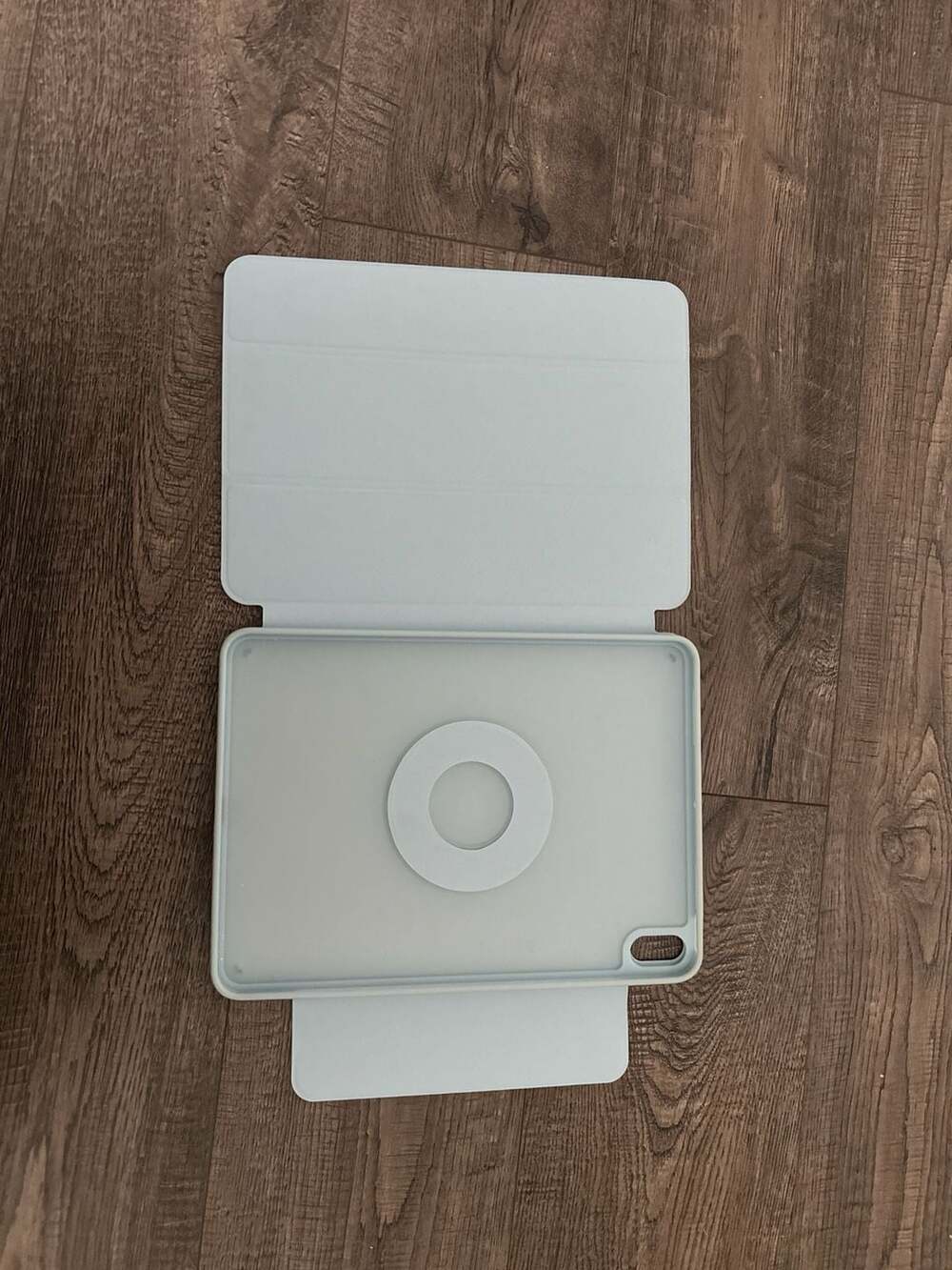 360 Rotating Magnetic iPad Case with Clear Acrylic Back and Foldable - Blue